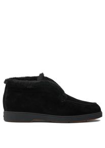 Santoni Low-Top Sneaker - Desert Boot aus Veloursleder mit Pelzfutter - Gr. 36 (EU) - in Schwarz - f&uuml;r Damen