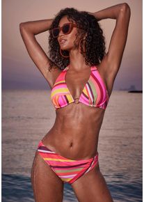 B&uuml;gel-Bikini Bruno Banani, Damen, Gr. 44, Cup E, orange (orange bedruckt), Obermaterial: 80% Polyester, 20% Elasthan. Futter: 100% Polyamid, bedruckt, Bikini-Sets B&uuml;gel-Bikini, mit edlem Zierring