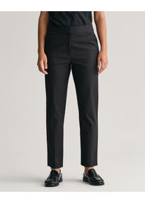 Stoffhose Gant "SLIM SLACK", Damen, Gr. 46, N-Gr, schwarz (ebony schwarz), Web, Obermaterial: 59% Baumwolle, 38% Polyamid, 3% Elasthan, slim fit normal, Hosen Stoffhose, mit B&uuml;gelfalten an Vorder- und R&uuml;ckseite
