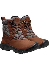 Winterstiefel Keen "GRETA BOOT II WP", Damen, Gr. 37,5, bison, Leder, Textil, Schuhe Winterstiefel, Snowboots, Winterboots, Winterschuhe, wasserdicht, gef&uuml;ttert