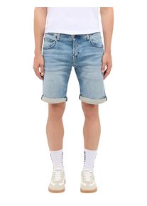 Regular-fit-Jeans Mustang "Herren Style Chicago Shorts", Herren, Gr. 38, blau (413 mittelblau), Denim/Jeans, 98% Baumwolle, 2% Elasthan, unifarben, regular fit, Jeans Regular-fit-Jeans