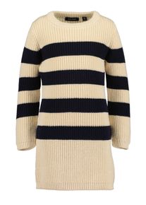 Strickkleid Blue Seven, M&auml;dchen, Gr. 116, N-Gr, kiesel, Strick, Obermaterial: 100% Baumwolle, geringelt, gestreift, gerade kniefrei, Rundhals, Strickkante, Kleider Strickkleid