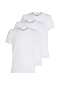 T-Shirt "SHORT SLEEVE CREW NECK 3PK", Herren, Gr. XXXL (58), wei&szlig; (wei&szlig;, wei&szlig;, wei&szlig;), Jersey, Obermaterial: 57% Baumwolle, 38% Polyester, 5% Elasthan, Calvin Klein Underwear, unifarben, Basic, normal h&uuml;ftlang, Rundhals, abgesteppt, Shirts T-Shirt, mit Logo am Saum