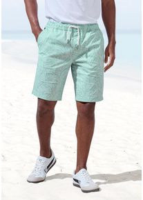 Shorts John Devin "Bermuda", Herren, Gr. M, N-Gr, blau (t&uuml;rkis bedruckt), Web, Obermaterial: 97% Baumwolle, 3% Elasthan, bedruckt, regular fit kurz, Hosen Shorts, kurze Hose aus elastischer, gewebter Baumwollqualit&auml;t