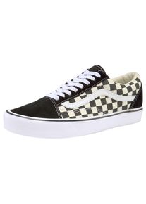 Sneaker Vans "Old Skool", Herren, Gr. 36, schwarz-wei&szlig; (schwarz, sanftes wei&szlig;), Leder, Textil, kariert, kontrastfarbene Details, Schuhe Sneaker, aus Leder