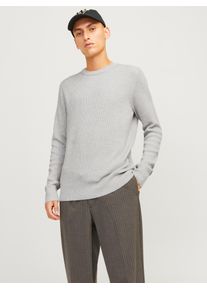 Jack & Jones Rundhalspullover JACK & JONES "JJEPERFECT &ndash; Pullover mit pflegeleichter Qualit&auml;t, Structure Fit", Herren, Gr. XL, grau (light grau melange), Strick, Obermaterial: 50% Baumwolle, 50% Polyester, meliert, h&uuml;ftbedeckend, Rundhals, B&uuml;ndchen, Pullover Rundhalspullover, unifarben, modisch, regular fit, Strick, Rundhals