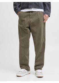 Jack & Jones 5-Pocket-Hose JACK & JONES "JPSTALEX EMBER WORKER PANT LN", Damen, Gr. 30, L&auml;nge 30, grau (beluga), Web, Obermaterial: 100% Baumwolle, unifarben, relaxed fit kn&ouml;chellang, Hosen 5-Pocket-Hose