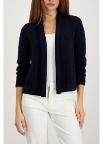 Strickjacke monari "Jacke Strick&uuml;berwurf Basic", Herren, Gr. 38, marine, Strick, Obermaterial: 57% Polyacryl, 43% Polyamid, unifarben, regular fit normal, ohne Ausschnitt, eingesetzt B&uuml;ndchen, Strickjacken Strickjacke, Schalkragen, Regular Fit