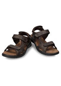 Sandale Panama Jack "Salton", Herren, Gr. 43, braun (dunkelbraun), Nappaleder, Schuhe Sandale, Sommerschuh, Klettschuh, Outdoorsandale mit Softfu&szlig;bett