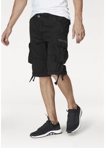 Cargobermudas Alpha Industries "Jet Short", Herren, Gr. 40, N-Gr, schwarz, Web, Obermaterial: 100% Baumwolle, unifarben, normal knieumspielend, Hosen Cargobermudas