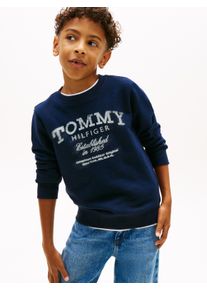 Sweatshirt Tommy Hilfiger, Jungen, Gr. 92, schwarz night navy, Sweatware, Obermaterial: 68% Baumwolle, 32% Polyester, unifarben, regular fit normal, Rundhals, eingesetzt B&uuml;ndchen, Sweatshirts Sweatshirt, Regular fit, f&uuml;r Kinder bis 16 Jahre