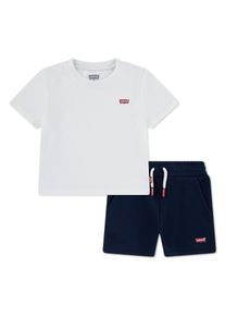 Shirt & Shorts LEVI'S KIDS "LVB BATWING TEE & KNIT SHORT S", Jungen, Gr. 12M (80), hellwei&szlig;, Obermaterial: 60% Baumwolle, 40% Polyester, KOB Set-Artikel Shirt & Shorts, mit Markenlabel - supersoft