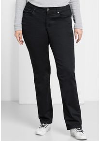 Stretch-Hose sheego, Damen, Gr. 46, Normalgr&ouml;&szlig;en, schwarz, 97% Baumwolle, 3% Elasthan, unifarben, Hosen Stretch-Hose