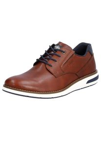 Sneaker Rieker, Herren, Gr. 44, bunt (braun, dunkelblau), Leder, Schuhe Sneaker, mit modischer Laufsohle, Freizeitschuh, Halbschuh, Schn&uuml;rschuh