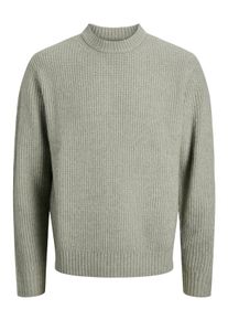 Jack & Jones Strickpullover JACK & JONES "JORYORK OLLIE KNIT CREW NECK", Herren, Gr. XS, gr&uuml;n (seagrass), Strick, Obermaterial: 51% Polyester, 41% Polyacryl, 5% Wolle, 3% Elasthan, unifarben, relaxed fit normal, Rundhals, Rippb&uuml;ndchen, Pullover Strickpullover