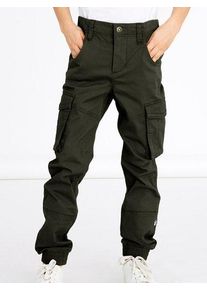 Cargohose name it "NKMRYAN &ndash; f&uuml;r Jungen mit verstellbarem Bund und Stretchkomfort", M&auml;dchen, Gr. 146, N-Gr, gr&uuml;n (rosin), Twill, Obermaterial: 98% Baumwolle, 2% Elasthan, unifarben, regular fit kn&ouml;chellang, Hosen Cargohose, unifarben, casual, regular fit, Twill, Topseller