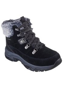 Winterboots Skechers "TREGO-SNOW WORRIES", Damen, Gr. 36, schwarz, Veloursleder, Schuhe Winterboots, Chunky Boots, Freizeitschuh, Winterstiefel mit Plateausohle