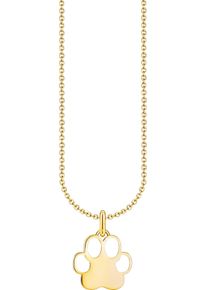 Kette mit Anh&auml;nger Thomas Sabo "Pfoten-Anh&auml;nger" Gr. 45, gold (gelbgoldfarben, wei&szlig;), Halsketten, Damen, 45, Silber 925 (recycelt), Kette mit Anh&auml;nger