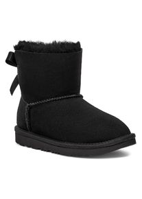 UGG Australia Winterboots UGG "K MINI BAILEY BOW II", M&auml;dchen, Gr. 4 (36), schwarz, Lammfell, Veloursleder, Schuhe Winterboots, Schlupfboots, Winterstiefel, Snowboots mit Warmfutter