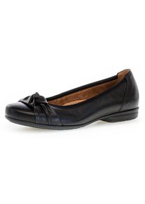 Ballerina Gabor "FLORENZ", Damen, Gr. 43, schwarz, Kalbsleder, Schuhe Ballerina, Businessschuh, Slipper, Halbschuh, Schlupfschuh in Weite G = weit, Topseller