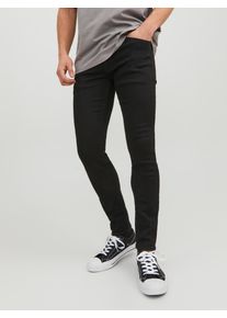 Jack & Jones Skinny-fit-Jeans JACK & JONES "JJILIAM Skinny Jeans mit Used-Waschung f&uuml;r schlanke Silhouette", Herren, Gr. 28, L&auml;nge 30, schwarz (schwarz denim), Denim/Jeans, Obermaterial: 57% Baumwolle, 22% Polyester, 20% Viskose, 1% Elasthan, Abriebeffekte, skinny fit, Jeans Skinny-fit-Jeans, Abriebeffekte, modisch, skinny fit, Baumwollmischung