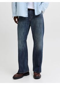 Jack & Jones Relax-fit-Jeans JACK & JONES "JJITOBY JJORIGINAL GE 117 LN", Herren, Gr. 32, L&auml;nge 34, blau denim, Denim/Jeans, Obermaterial: 100% Baumwolle, Abriebeffekte, relaxed fit kn&ouml;chellang, Jeans Relax-fit-Jeans