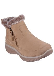 Winterboots Skechers "EASY GOING-COOL ZIP", Damen, Gr. 39, hellbraun, Leder, Textil, Schuhe Winterboots, Winterschuh, Rei&szlig;verschlussstiefel mit 3M Scotchgard-Impr&auml;gnierung