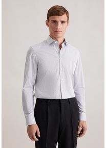 Businesshemd Seidensticker "Schwarze Rose", Damen, Gr. XXL (45), normale &Auml;rmell&auml;ngen, grau, 100% Baumwolle, bedruckt, slim fit, 2-Knopf-Manschette, Hemden Businesshemd, Slim 1/1 Kentkragen Druck