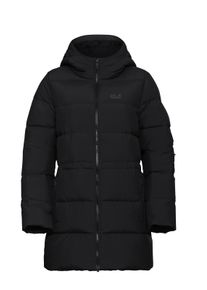 Daunenmantel Jack Wolfskin "FROZEN PALACE LONG JKT W RDS", Damen, Gr. M, schwarz, Obermaterial: 100% Polyester. Futter: 100% Polyester. Wattierung: 90% Entendaune, 10% Federn, h&uuml;ftbedeckend, M&auml;ntel Daunenmantel, W&auml;rmend, winddicht, Daunenparka