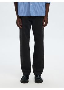 5-Pocket-Jeans Selected "SLH190-REG TAPERED BEN KORI JEANS NOOS", Herren, Gr. 32, L&auml;nge 34, blau (schwarz denim detail:201), Denim/Jeans, Obermaterial: 99% Baumwolle, 1% Elasthan, Abriebeffekte, regular fit, Jeans 5-Pocket-Jeans