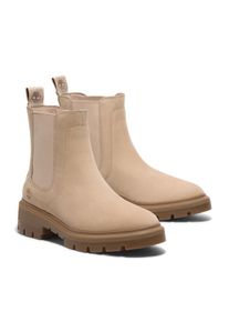 Chelseaboots Timberland "CORTINA VALLEY MID CHELSEA BOOT", Damen, Gr. 38, beige (light beige nubuck), Leder, Schuhe Chelseaboots, Stiefelette, Winterschuhe, Ankle Boots