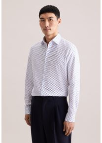 Businesshemd Seidensticker "Schwarze Rose", Herren, Gr. XXL (45), normale &Auml;rmell&auml;ngen, mittelblau, 100% Baumwolle, bedruckt, slim fit, 2-Knopf-Manschette, Hemden Businesshemd, Slim 1/1 Kentkragen Druck