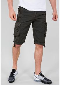 Cargobermudas Alpha Industries "Jet Short", Herren, Gr. 40, N-Gr, grau (grau schwarz), Web, Obermaterial: 100% Baumwolle, unifarben, normal knieumspielend, Hosen Cargobermudas