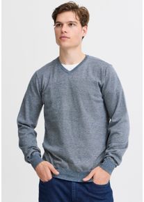 V-Ausschnitt-Pullover Blend "BHBRUTON V-neck", Damen, Gr. M, blau (marineblaus), Strick, Obermaterial: 100% Polyester, unifarben, regular fit normal, V-Ausschnitt, Rippb&uuml;ndchen, Pullover V-Ausschnitt-Pullover