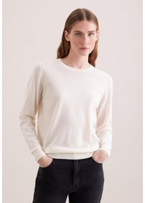 Strickpullover Seidensticker, Damen, Gr. XL, sanftes wei&szlig;, 90% Wolle, 10% Seide, unifarben, regular fit, Rundhals, Pullover Strickpullover, Sweater Uni