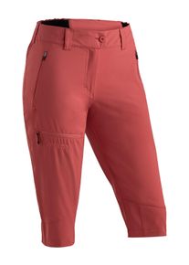 Outdoorhose Maier Sports "Lulaka Capri Loop", Herren, Gr. 46, Normalgr&ouml;&szlig;en, rot (karminrot), 100% Polyester, Hosen Outdoorhose, Damen Wanderhose, elastische Funktionshose mit 3 Taschen, Regular Fit