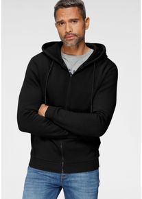 Only & Sons Kapuzensweatjacke ONLY & SONS "CERES LIFE ZIP THR. HOODIE SWEAT", Herren, Gr. L, schwarz, angeraute Sweatware, Obermaterial: 65% Baumwolle, 35% Polyester, unifarben, normal normal, ohne Ausschnitt, B&uuml;ndchen, Sweatjacken Kapuzensweatjacke