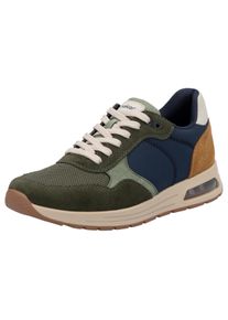 Sneaker Rieker, Herren, Gr. 42, gr&uuml;n (khaki kombiniert), Lederimitat, Textil, Veloursleder, Schuhe Sneaker, Schn&uuml;rschuh, Halbschuh, Freizeitschuh mit gepolstertem Schaftrand