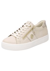 Plateausneaker Remonte, Damen, Gr. 44, beige (hellbeige), Leder, Schuhe Plateausneaker, Feizeitschuh, Halbschuh, Schn&uuml;rer, herausnehmbare Soft-Einlage, Topseller