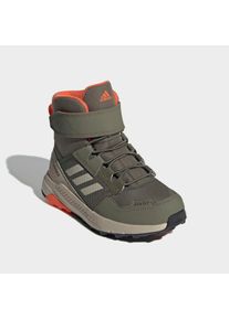 Wanderschuh adidas terrex "TRAILMAKER HIGH COLD.RDY", Jungen, Gr. 39, gr&uuml;n (olive strata, wonder beige, semi impact orange), Synthetik, Textil, Schuhe Wanderschuh, w&auml;rmende Winterschuhe f&uuml;r Kinder