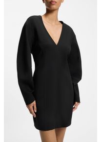 Cocktailkleid BOSS Orange "Dalerina Premium Damenmode", Damen, Gr. 40, N-Gr, schwarz 001, Jersey, Obermaterial: 69% Viskose, 27% Polyamid, 4% Elasthan, unifarben, mini, V-Ausschnitt, Kleider Cocktailkleid, aus Punto-Milano-Stoff, V-Ausschnitt