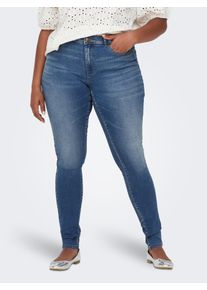 Skinny-fit-Jeans Only CARMAKOMA "CARSALLY REG SK DNM BJ114-3 NOOS", Damen, Gr. 48, L&auml;nge 32, medium blau denim, Denim/Jeans, Obermaterial: 64% Baumwolle, 31% Polyester, 3% Viskose, 2% Elasthan, unifarben, skinny fit lang, Jeans Skinny-fit-Jeans, Materialmix, skinny fit