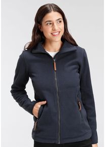 Fleecejacke Polarino, Damen, Gr. 36, blau (marine), Fleece, Obermaterial: 100% Polyester, paspeliert, Jacken Fleecejacke, f&uuml;r kalte Tage, aus Fleece, l&auml;ssiger Look