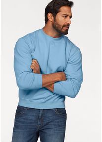Sweatshirt Fruit of the Loom, Herren, Gr. XL (56/58), blau (hellblau), angeraute Sweatware, Obermaterial: 80% Baumwolle, 20% Polyester, unifarben, schmal h&uuml;ftlang, Rundhals, Rippb&uuml;ndchen, Sweatshirts Sweatshirt, im unifarbenen Design, Topseller