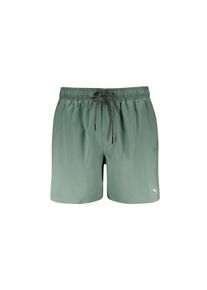 Badeshorts Puma "Puma SWIM MEN MID SHORTS 1P", Herren, Gr. XS, N-Gr, gr&uuml;n (dunkelgr&uuml;n), Web, Obermaterial: 100% Polyester, Badehosen Badeshorts, High-Tech Rei&szlig;verschluss an der Ges&auml;&szlig;tasche, Seitentaschen