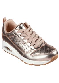 Sneaker Skechers "Uno - Metallixs", Damen, Gr. 39, rosa (ros&egrave;gold metallixs), Leder, metallic, Schuhe Sneaker, Keilsneaker, Plateausneaker, Schn&uuml;rschuh mit Skech-Air