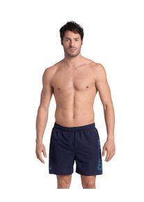 Badeshorts arena "FUNDAMENTALS arena LOGO BOXER R", Herren, Gr. XXL, N-Gr, blau (navy, turquoi), Obermaterial: 100% Polyester, Badehosen Badeshorts, Schnelltrocknendes Material, elastischer Bund, flache Vorderseite