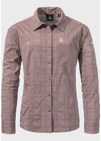 Sch&ouml;ffel Outdoorbluse SCH&Ouml;FFEL "Bike Blouse Style Jalpuh WMS", Damen, Gr. 40, lila (3905, braun), Oberstoff: 81% Polyester 14% Nylon 5% Elasthan, bequem, V-Ausschnitt, Blusen Outdoorbluse