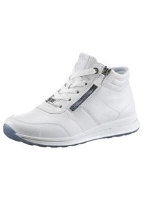 Schn&uuml;rboots Ara "OSAKA", Damen, Gr. 3(36), wei&szlig;, Glattleder, Schuhe Schn&uuml;rboots, High Top-Sneaker, Schn&uuml;rschuh, Freitzeitschuh in Komfortweite G, Topseller