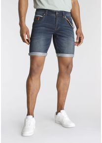 Jeansshorts Bruno Banani, Herren, Gr. 29, L&auml;nge 32, blau (dunkelblau us), Denim/Jeans, Obermaterial: 70% Baumwolle, 28% Polyester, 2% Elasthan, gerade kurz, Jeans Jeansshorts, bequemer Sitz, gerade Beinform, mit praktischen Taschen